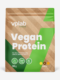 Веганский протеин VPLAB Vegan Protein, изолят протеина, аминокислоты, набор мышечной массы, порошок, 500 г, ваниль, Зеленый