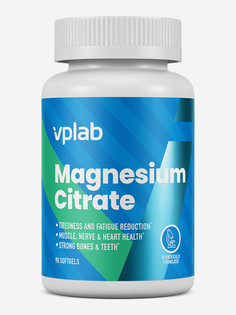 Магний цитрат, VPLAB Magnesium Citrate, поддержка нервной системы, здоровый сон, 90 мягких капсул, Синий