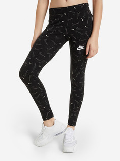 Легинсы для девочек Nike Sportswear Favorites, Черный