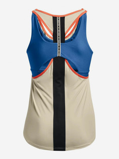 Майка женская Under Armour UA 2 In 1 Knockout Tank Sp, Бежевый