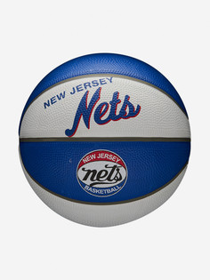 Мяч баскетбольный Wilson NBA Team Retro Mini Bro Nets, Синий