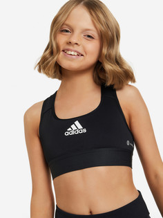 Спортивный топ бра для девочек adidas, Черный