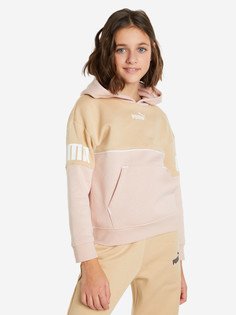Худи для девочек PUMA Power Colorblock, Бежевый