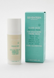 Маска для лица Seventeen Seventeen. с маслом чайного дерева CLEAR SKIN TEA TREE OIL RESCUE MASK, 50 мл