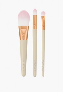 Набор кистей для макияжа Ecotools Консилер/Тени для век/Тональная основа, Mini Brushes Max Glow Kit, 3 шт.
