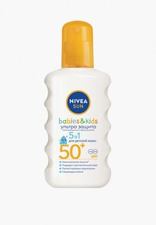 Спрей для тела Nivea детский солнцезащитный, "Ультра Защита", для чувствительной кожи, SPF 50+, сверхводостойкий, 200 мл