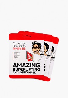 Маски для лица 3 шт. Professor SkinGood омолаживающие, Лифтинг, Amazing superlifting anti-aging mask, с гиалуроновой кислотой и пептидами