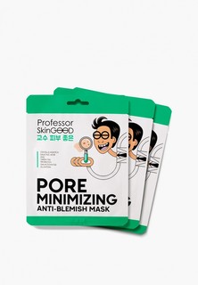 Маски для лица 3 шт. Professor SkinGood для проблемной кожи, Pore minimizing anti-blemish mask, с салициловой кислотой и пробиотиками