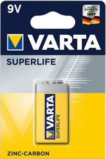Батарейка Varta SUPERLIFE Крона 6F22 02022101411 BL1 Heavy Duty 9V