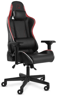 Кресло игровое WARP Xn чёрно-красное (экокожа, алькантара, регулируемый угол наклона, механизм качания)