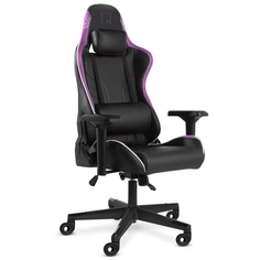 Кресло игровое WARP Xn чёрно-фиолетовое (экокожа, алькантара, регулируемый угол наклона, механизм качания)