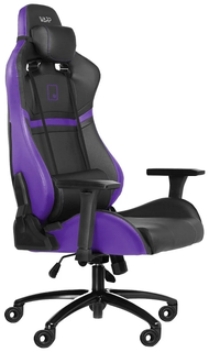 Кресло игровое WARP Gr чёрно-фиолетовое (экокожа, алькантара, регулируемый угол наклона, механизм качания)