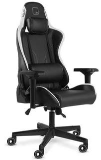 Кресло игровое WARP Xn чёрно-белое (экокожа, алькантара, регулируемый угол наклона, механизм качания)