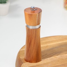 Мельница для специй magistro wooden, 5×16,5 см, керамический механизм