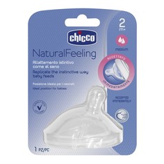 Соски Соска Chicco Natural Feeling силиконовая с флексорами средний поток 2 мес.