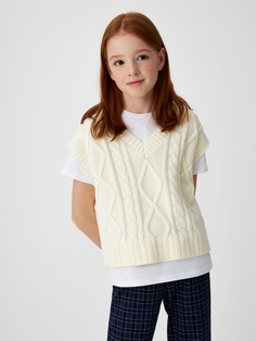 Укороченный вязаный жилет для девочек Sela