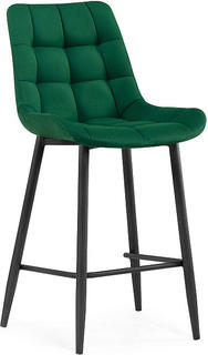 Барный стул Алст велюр зеленый/чёрный Bravo