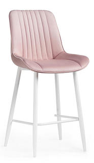 Барный стул Седа велюр розовый / белый Bravo
