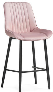 Барный стул Седа велюр розовый / черный Bravo
