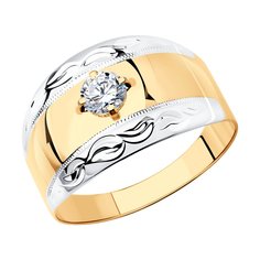 Кольцо SOKOLOV из золота с алмазкой с фианитом