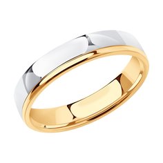 Обручальное кольцо SOKOLOV из комбинированного золота , comfort fit, 3,5 мм