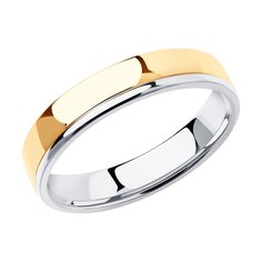 Обручальное кольцо SOKOLOV из комбинированного золота , comfort fit, 3,5 мм