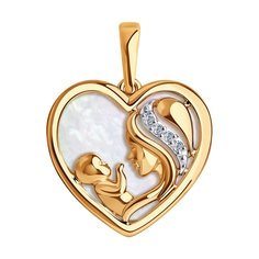 Подвеска SOKOLOV из золота с бриллиантами и перламутром