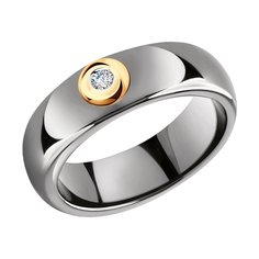 Кольцо SOKOLOV из золота с бриллиантом и керамической вставкой