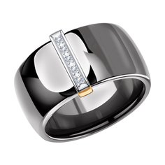 Керамическое кольцо с золотом и бриллиантами SOKOLOV Diamonds