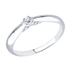 Помолвочное кольцо SOKOLOV из серебра с бриллиантом