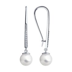 Серьги длинные SOKOLOV из серебра с фианитами