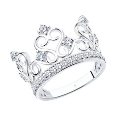 Кольцо - корона SOKOLOV из серебра с фианитами