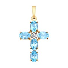 Подвеска SOKOLOV из золота с топазами и фианитом