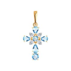 Подвеска SOKOLOV из золота с топазами и фианитами