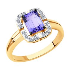 Кольцо SOKOLOV Diamonds из золота с бриллиантами и танзанитом