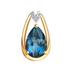 Подвеска SOKOLOV из золота с лондон топазом и фианитами