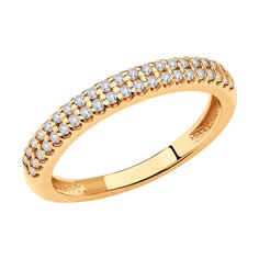 Кольцо SOKOLOV из золочёного серебра с фианитами