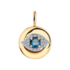 Подвеска SOKOLOV из золота с лондон топазом и фианитами