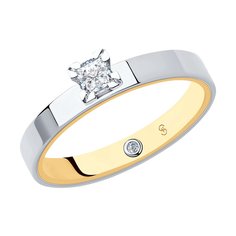 Кольцо SOKOLOV Diamonds из комбинированного золота с бриллиантами