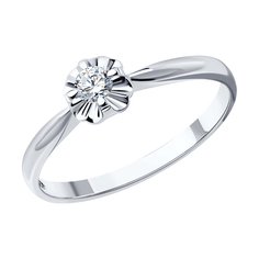 Помолвочное кольцо SOKOLOV Diamonds из белого золота с бриллиантом