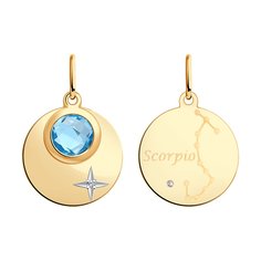 Подвеска SOKOLOV из золота с топазом и фианитом