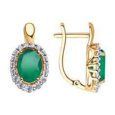 Серьги SOKOLOV из золота с агатами и фианитами