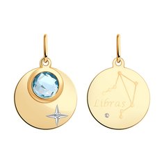 Подвеска SOKOLOV из золота с топазом и фианитом