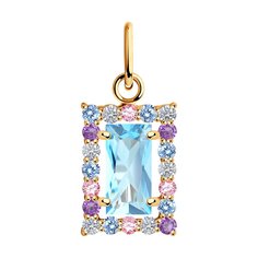 Подвеска SOKOLOV из золота с топазом и фианитами