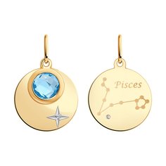 Подвеска SOKOLOV из золота с топазом и фианитом