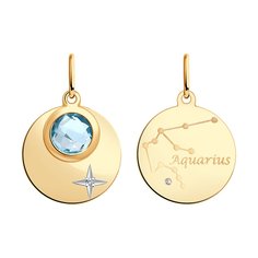 Подвеска SOKOLOV из золота с топазом и фианитом