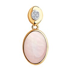 Подвеска SOKOLOV из золота с бриллиантами и дуплетом из натурального кварца и перламутра