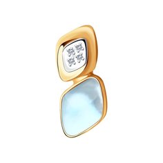 Подвеска SOKOLOV из золота с бриллиантами и дуплетом из топаза и перламутра