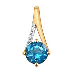 Подвеска SOKOLOV из золота с лондон топазом и фианитами