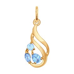 Подвеска SOKOLOV из золота с голубыми топазами